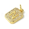 Rack Plating Brass Micro Pave Clear Cubic Zirconia Charms KK-G501-01N-G-2