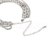 Brass Full Rhinestone Flat Round Tassel Y Necklaces for Women NJEW-M104-01S-02-4
