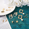  Jewelry 16Pcs 8 Style Brass Stud Earring Findings DIY-PJ0001-36-15