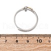 Brass Micro Pave Clear Cubic Zirconia Adjustable Finger Rings for Women RJEW-S624-03PG-5