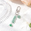 Heart Round Natural Green Aventurine Pendant Decorations HJEW-JM03194-04-1