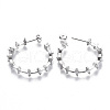Brass Micro Pave Clear Cubic Zirconia Stud Earrings EJEW-N011-14P-NF-2