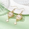 Natural Rose Quartz Dangle Earrings EJEW-JE05499-02-2