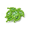 Glass Seed Beaded Leaf Pendants PALLOY-MZ00527-03-2