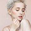 ANATTASOUL 2 Pairs 2 Style Cat Eye Planet & Brass Star Asymmetrical Earrings EJEW-AN0002-20-4
