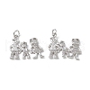 Brass Micro Pave Cubic Zirconia Pendants KK-E068-VB116-2