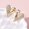 Brass Clear Cubic Zirconia Stud Earrings EJEW-Q014-37G-5