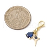 Star & Teardrop Brass Micro Pave Cubic Zirconia Pendant Decorations HJEW-JM02066-01-3