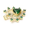 Rack Plating Brass Micro Pave Cubic Zirconia Pendants KK-A185-14G-3
