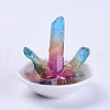 Electroplated Natural Quartz Crystal Home Display Decorations DJEW-L015-01-1