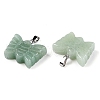 Natural Green Aventurine Carved Butterfly Pendants G-N342-01E-3
