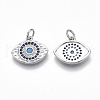 Brass Micro Pave Cubic Zirconia Charms KK-S356-022P-NF-2