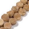 Electroplated Natural Druzy Agate Beads Strands G-M433-01H-1