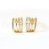 Brass Micro Pave Clear Cubic Zirconia Cuff Earrings EJEW-F370-29G-5