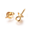 304 Stainless Steel Cup Pearl Peg Bails Pin Pendants STAS-F227-47C-G-2