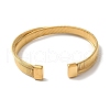 Stainless Steel Cross Open Cuff Bangles for Women BJEW-G719-10G-3