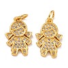 Brass Micro Pave Cubic Zirconia Charms ZIRC-A021-50G-B-1