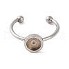 Non-Tarnish 304 Stainless Steel Open Cuff Ring Components STAS-S134-01P-02-2