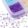 1000Pcs 4 Colors 8/0 Transparent Inside Colours Glass Seed Beads SEED-YW0001-70-5