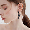 FIBLOOM 3 Pairs 3 Colors Resin Wing Dangle Stud Earrings EJEW-FI0002-17-6