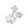 Brass Micro Pave Cubic Zirconia Pendants ZIRC-P122-03C-P-1