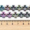 Electroplated Natural Lava Rock Beads Strands G-K388-02F-4