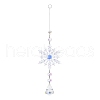 AB Color Glass Snowflake Pendant Decorations AJEW-Q144-02P-01-2