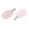 Natural Rose Quartz Pendants G-T138-207B-2