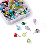 Kissitty Baking Painted Crackle Glass Pendant CCG-KS0001-01-4