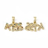 Brass Micro Pave Cubic Zirconia Pendants KK-E068-VC044-1