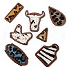 Cowhide Leather & Wood Pendants WOOD-XCP0001-76-1