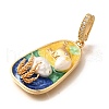 Brass Micro Pave Cubic Zirconia Pendents KK-R212-03G-02-2