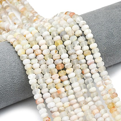 Natural Cherry Blossom Agate Beads Strands G-P575-A07-6x4mm-1