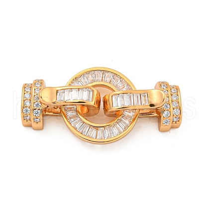 925 Sterling Silver Micro Pave Clear Cubic Zirconia Fold Over Clasps STER-U001-14G-1
