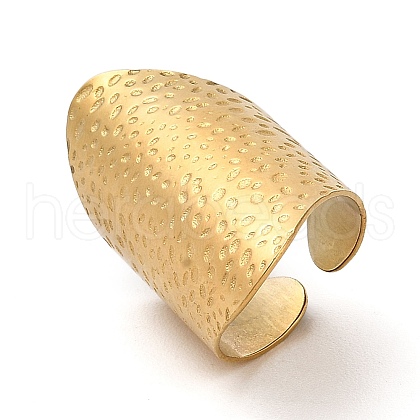 Ion Plating(IP) 304 Stainless Steel Open Cuff Ring RJEW-Z015-03G-1