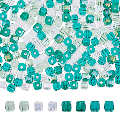 DICOSMETIC 4 Strand 4 Color Transparent Electroplate Glass Beads Strands EGLA-DC0001-07B-1