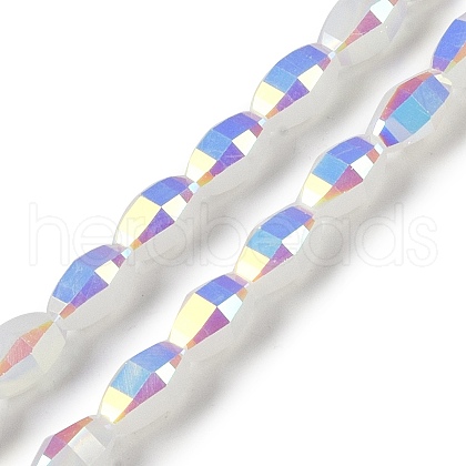 Electroplate Glass Beads Strands GLAA-Q101-03A-AB07-1