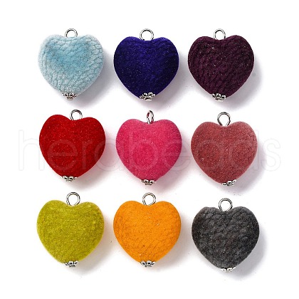 Flocky Acrylic Pendants PALLOY-JF03512-02-1