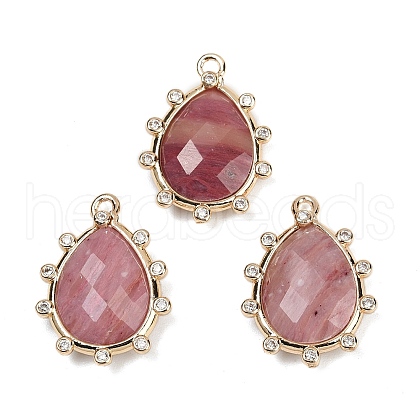 Natural Rhodonite Faceted Pendants G-K347-06G-04-1