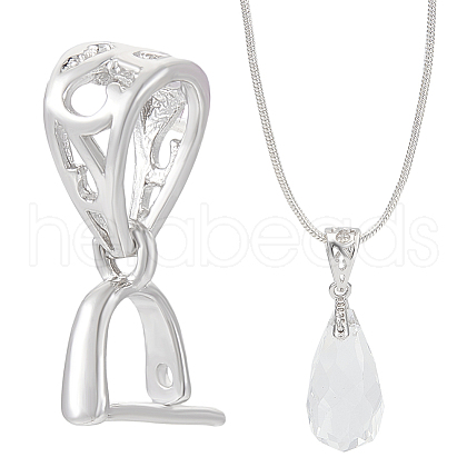 BENECREAT 2Pcs Sterling Silver Pendant Bails STER-BC0002-55A-1