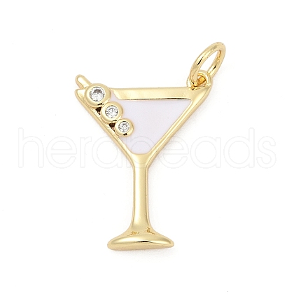 Brass Pave Cubic Zirconia 
Pendants KK-U062-55G-03-1