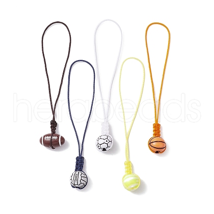 Sports Ball Theme Opaque Acrylic Pendant Decorations HJEW-JM01318-S-1