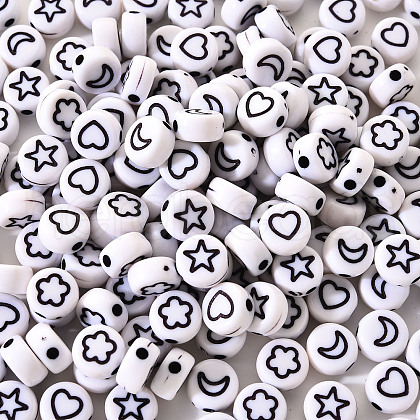 Opaque White Acrylic Beads SACR-YW0001-21B-1