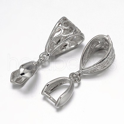 Filigree Rack Plating Brass Pendant Pinch Bails X1-KK-L102-12P-1