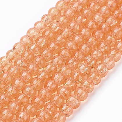 Spray Painted Crackle Glass Beads Strands CCG-Q001-4mm-05-1