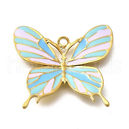 304 Stainless Steel Enamel Pendants STAS-Q347-11G-1