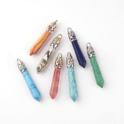 Natural & Synthetic Mixed Stone Big Pendants G-R278-11P-1