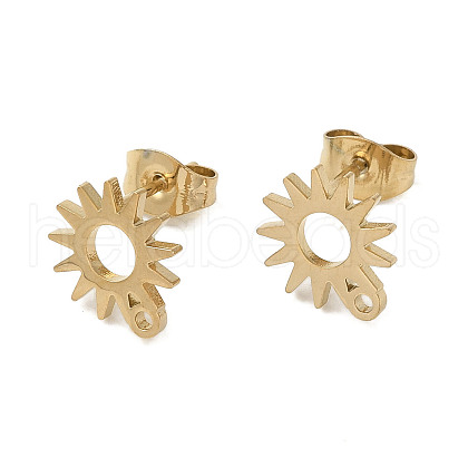 Ion Plating(IP) 304 Stainless Steel Stud Earring Findings STAS-I206-01G-1