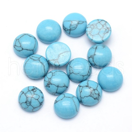 Synthetic Turquoise Cabochons G-P393-R13-8mm-1