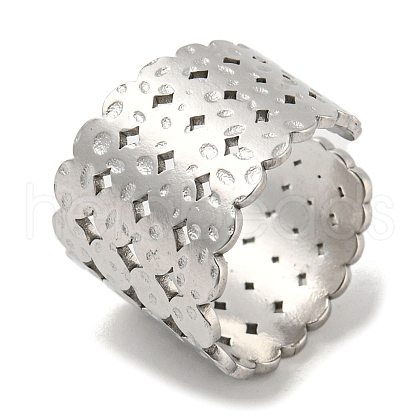 Non-Tarnish 304 Stainless Steel Wide Band Ring RJEW-C067-04P-1
